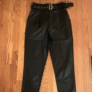 Black leather pants